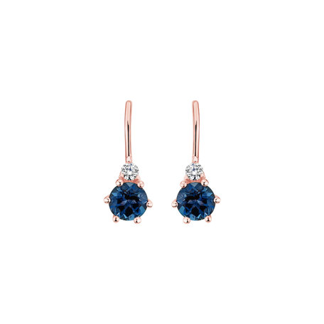 Diamond earrings with Topaz Lux