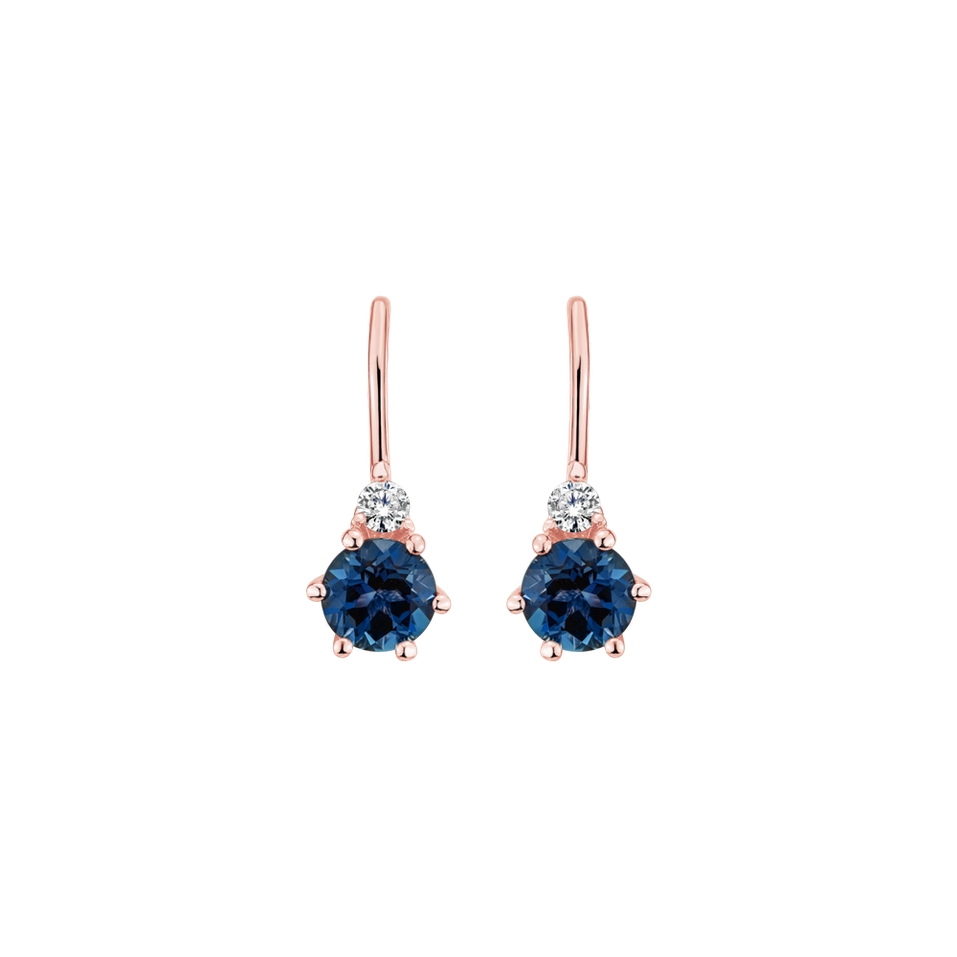 Diamond earrings with Topaz Lux