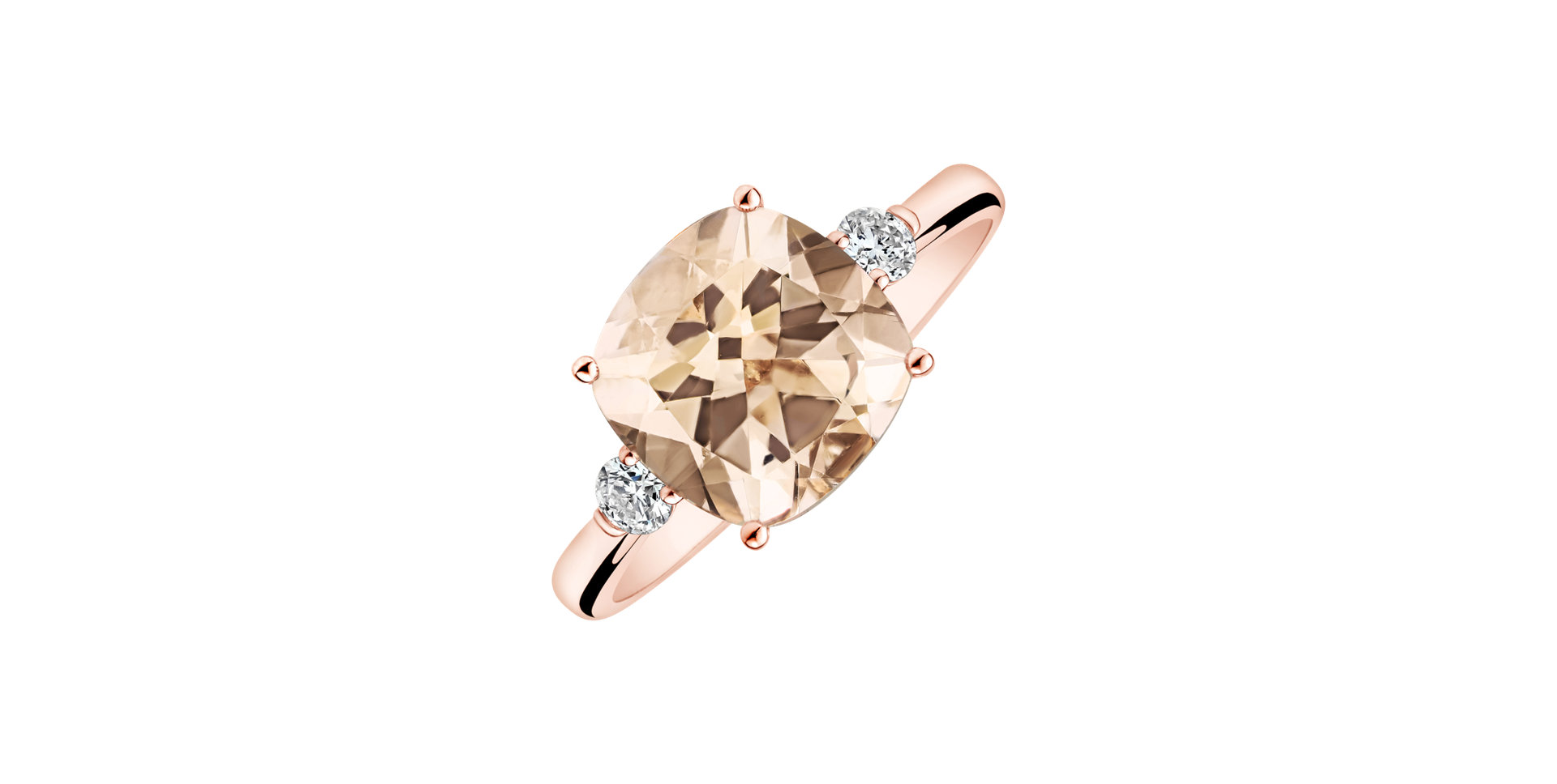 Diamond ring with Morganite The Duchess