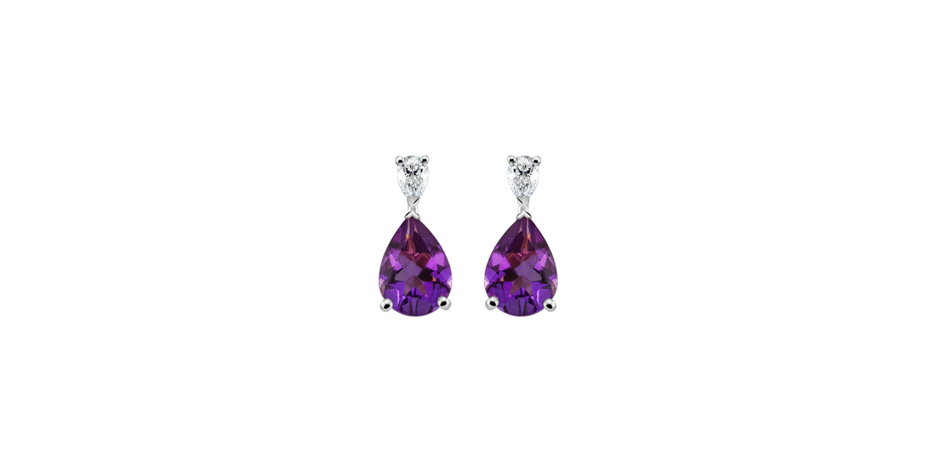 Diamond earrings with Amethyst Whispers of Avalon