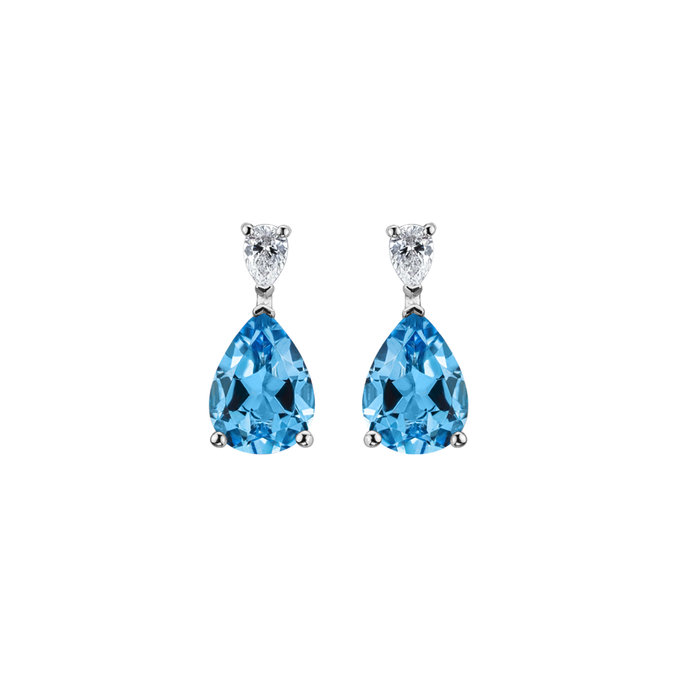 Diamond earrings with Topaz Whispers of Avalon
