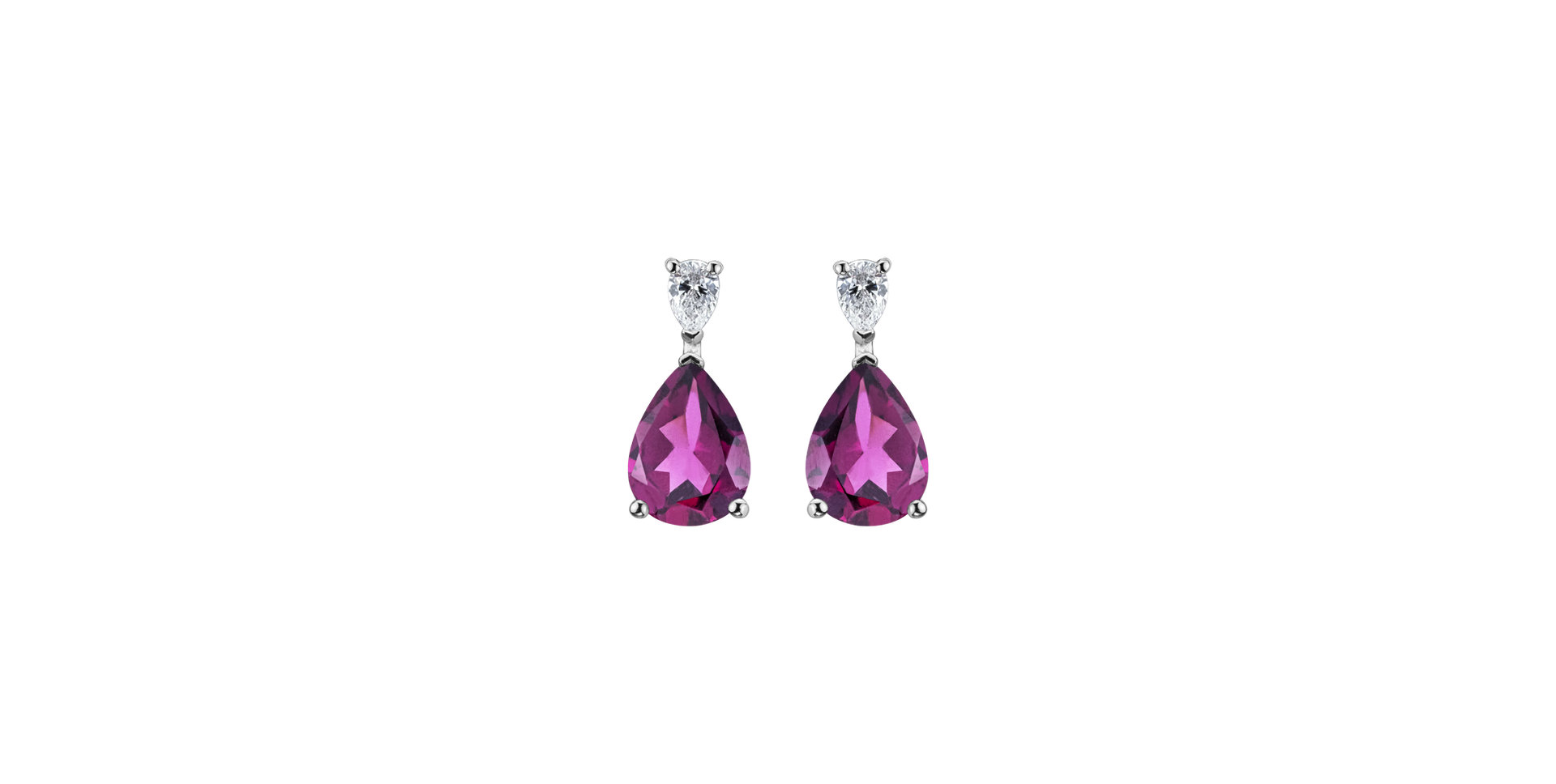 Diamond earrings with Rhodolite Whispers of Avalon