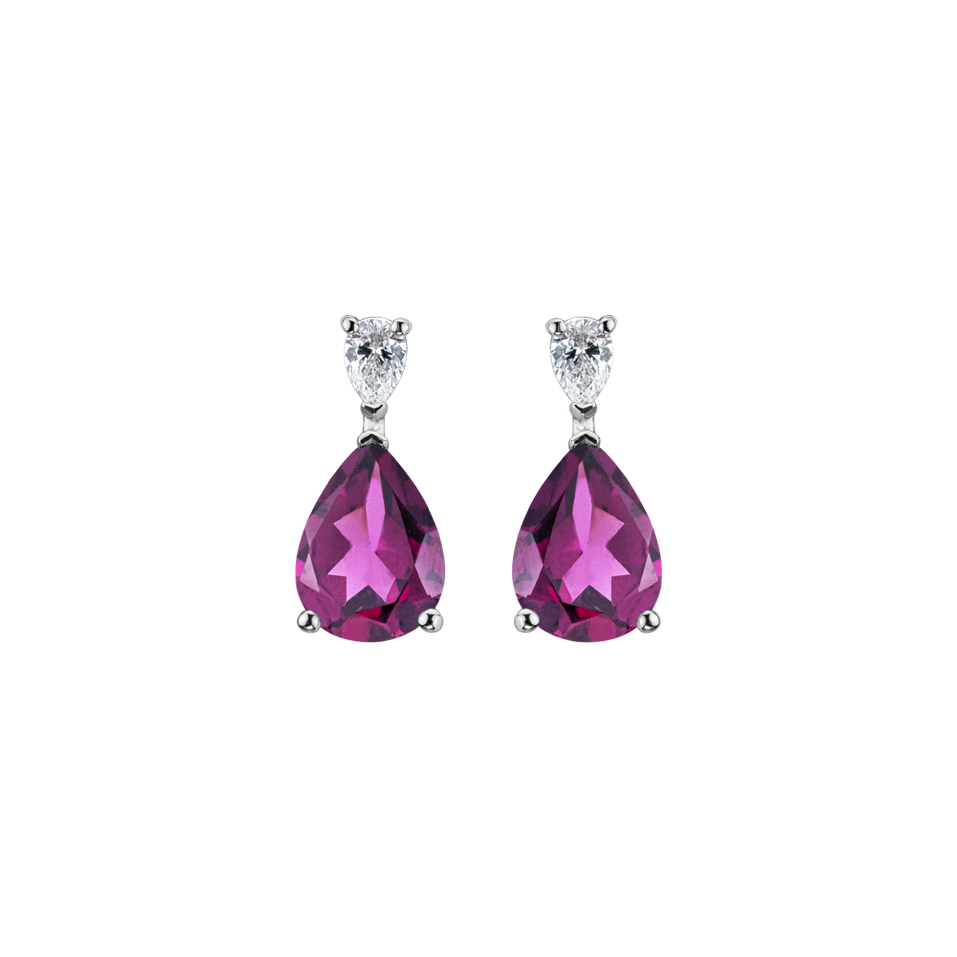 Diamond earrings with Rhodolite Whispers of Avalon