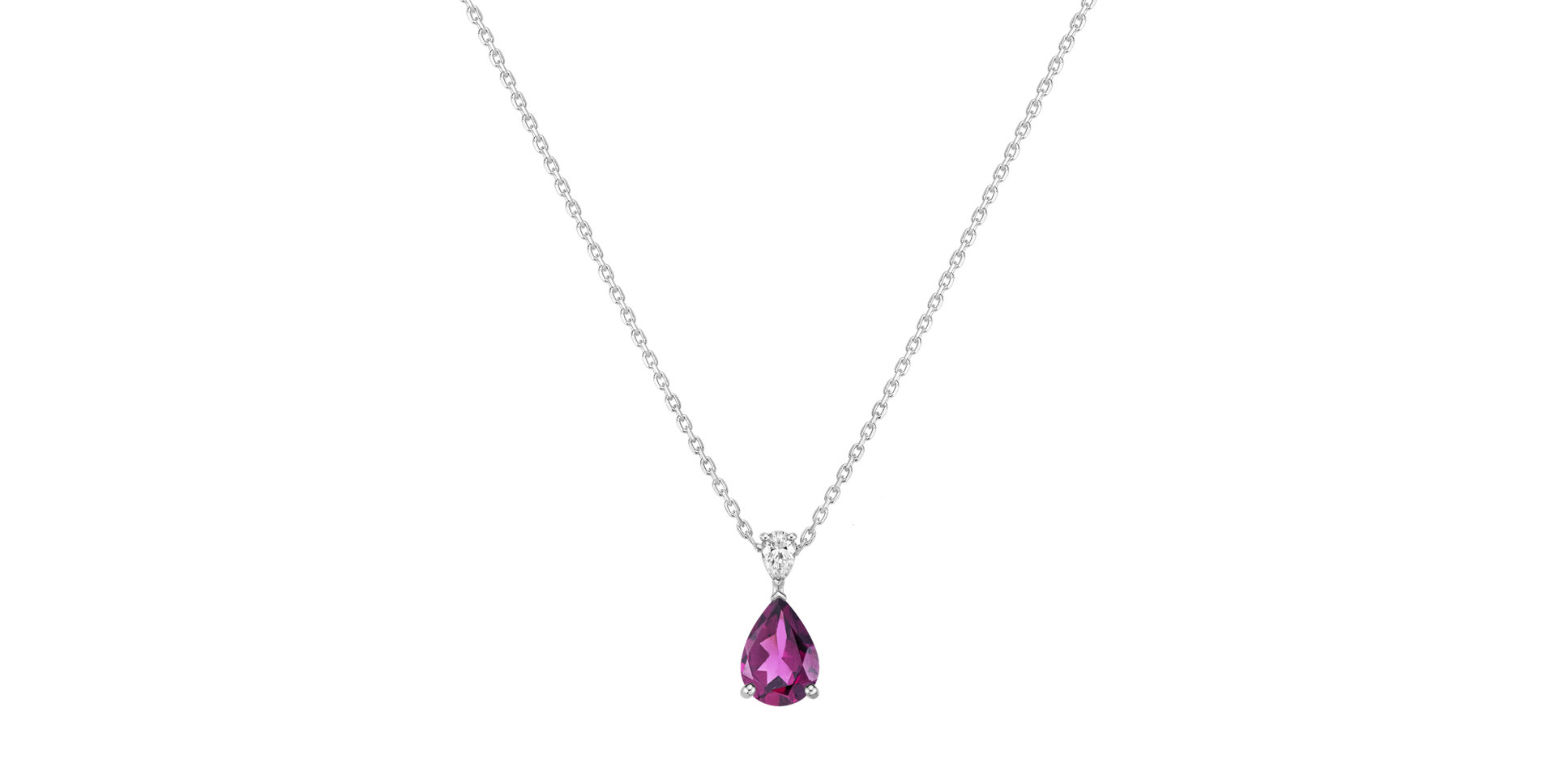 Diamond necklace with Rhodolite Whispers of Avalon