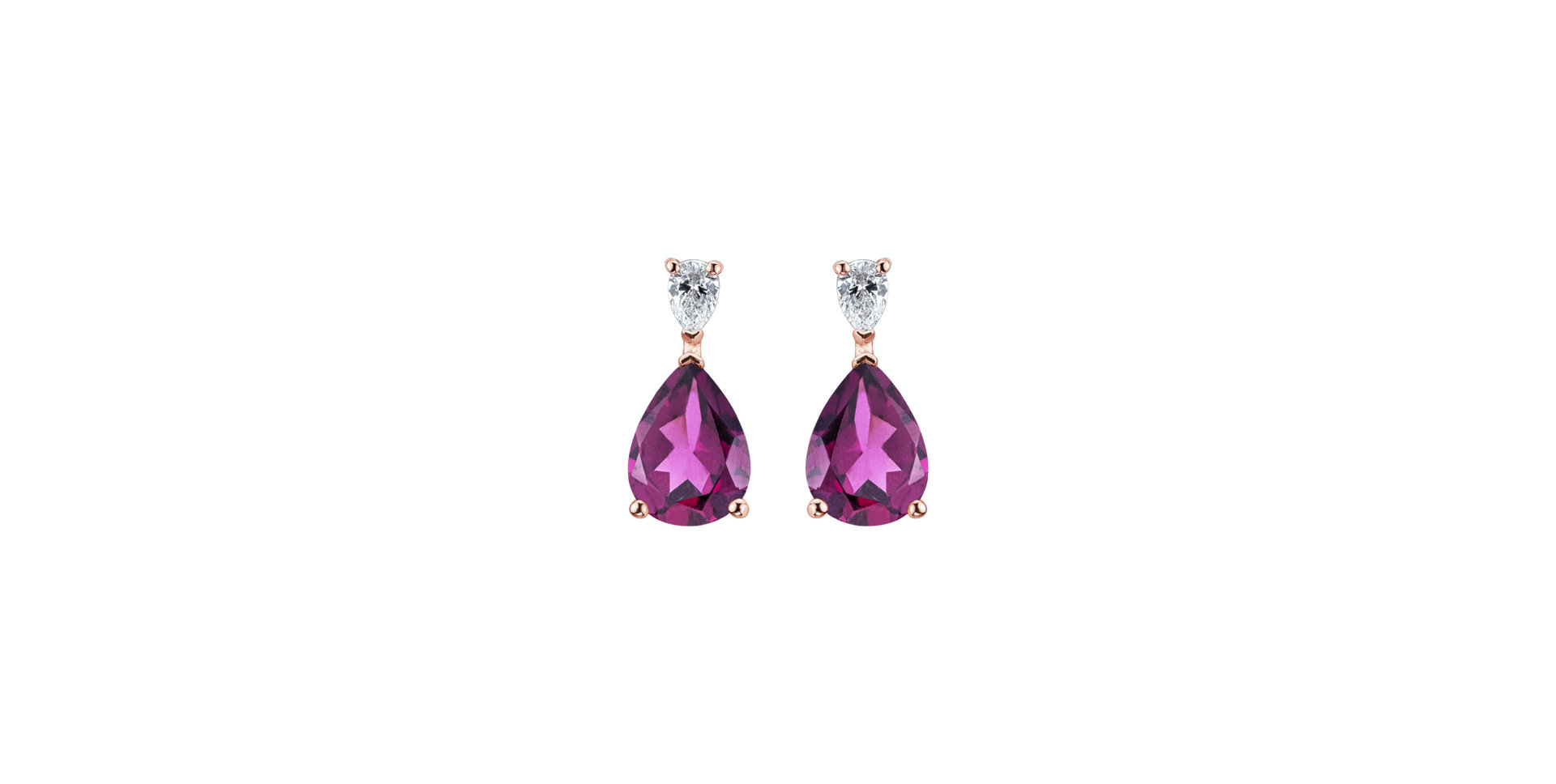 Diamond earrings with Rhodolite Whispers of Avalon