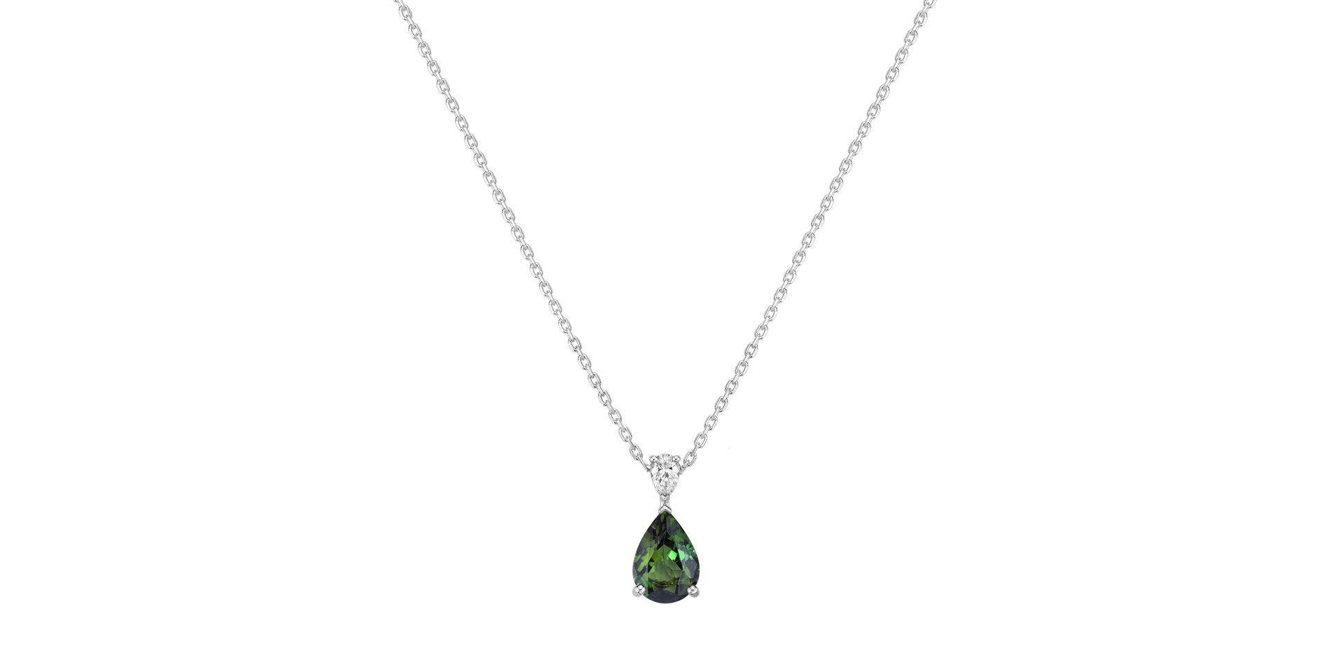 Diamond necklace with´Tourmaline Whispers of Avalon