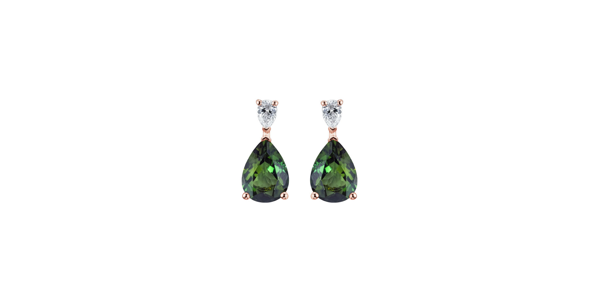 Diamond earrings with Tourmaline Whispers of Avalon