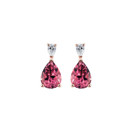 Diamond earrings with Tourmaline Whispers of Avalon
