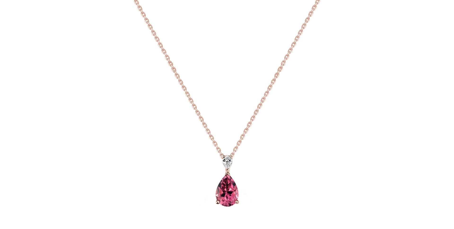Diamond necklace with Tourmaline Whispers of Avalon