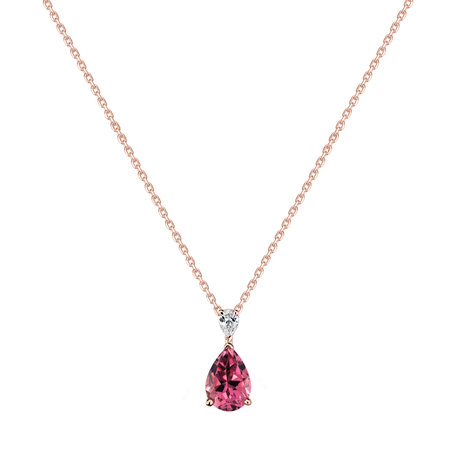 Diamond necklace with Tourmaline Whispers of Avalon