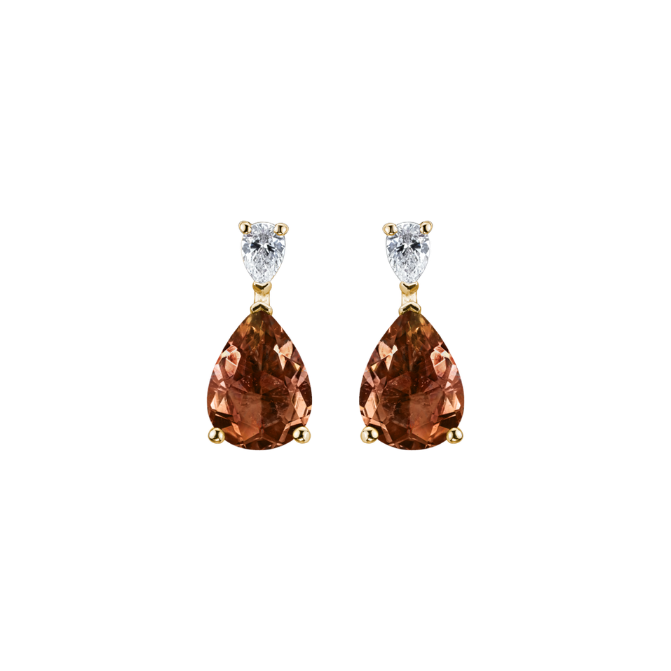 Diamond earrings with Tourmaline Whispers of Avalon