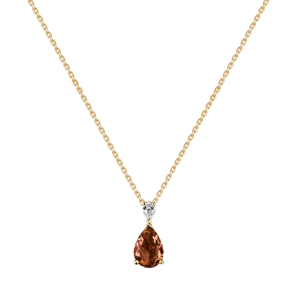 Diamond necklace with Tourmaline Whispers of Avalon