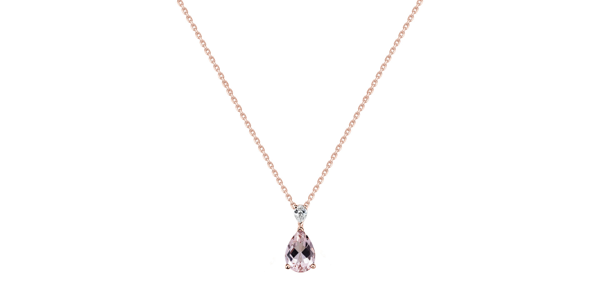 Diamond necklace with Morganite Whispers of Avalon
