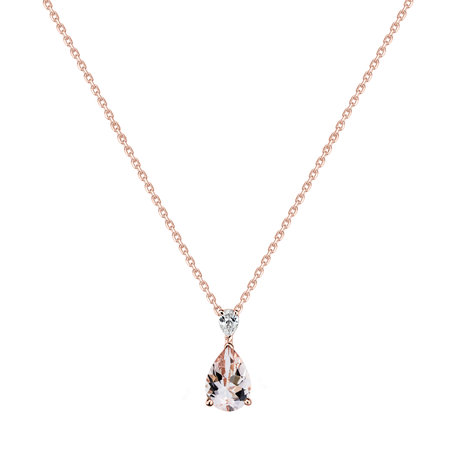 Diamond necklace with Morganite Whispers of Avalon