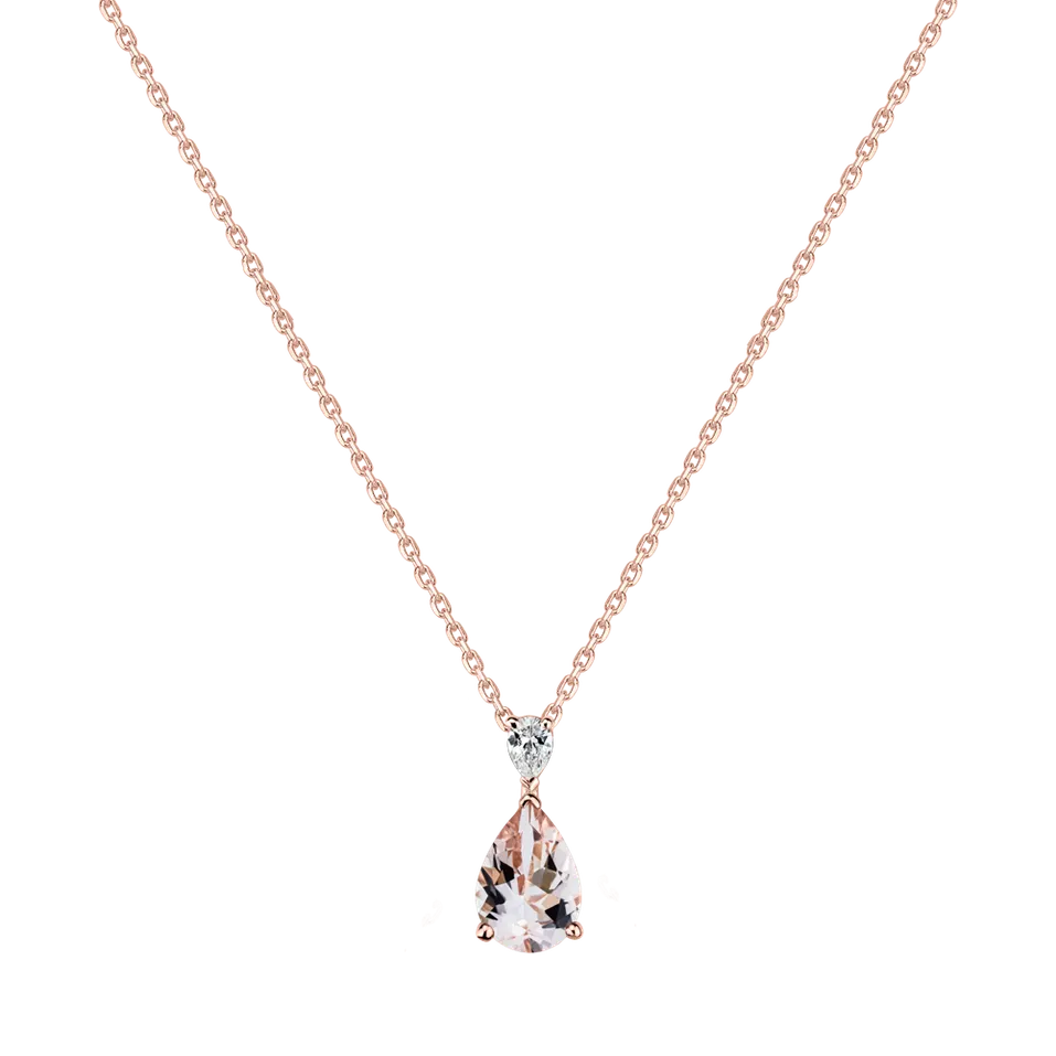 Diamond necklace with Morganite Whispers of Avalon