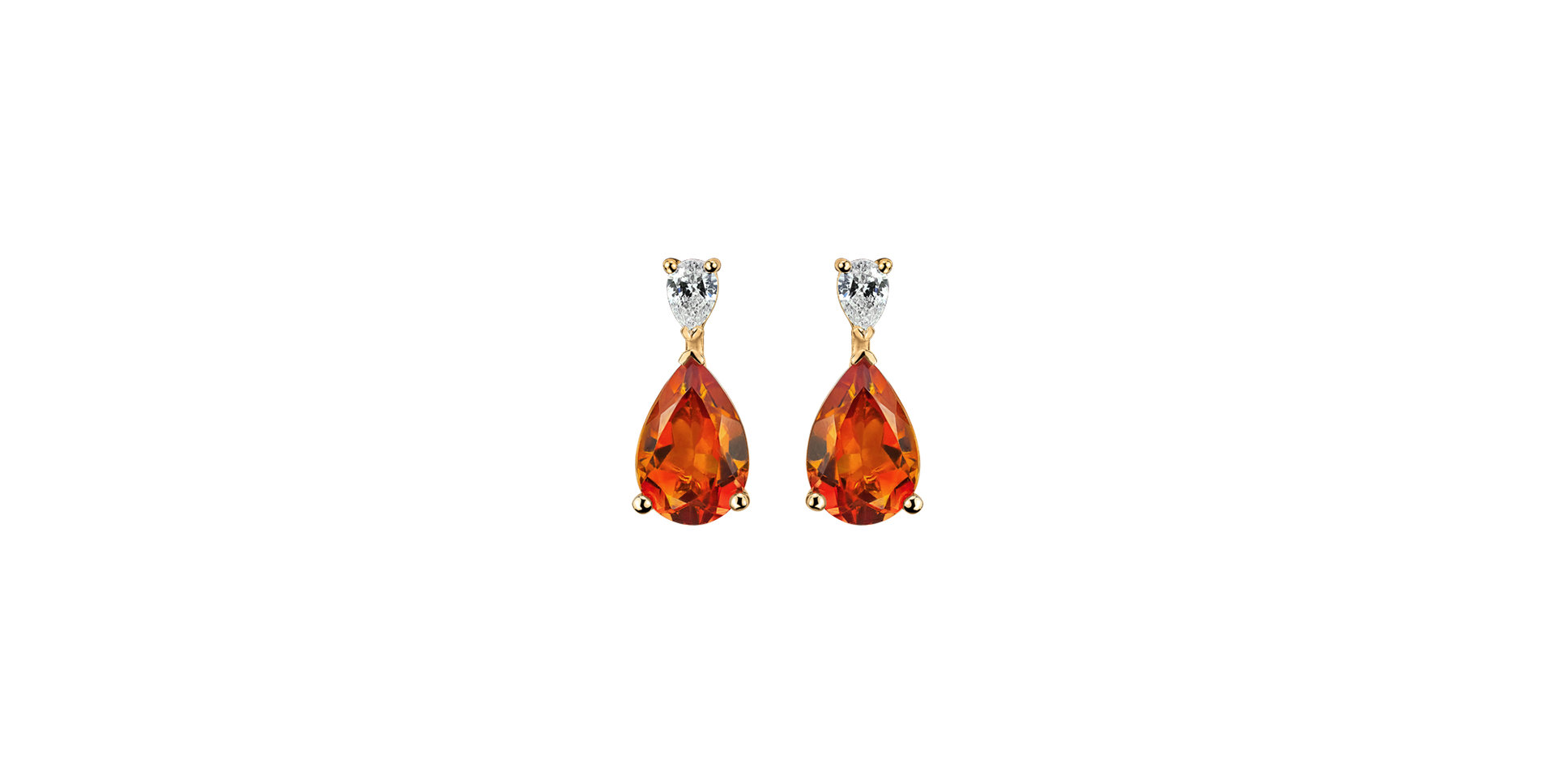 Diamond earrings with Citrine Whispers of Avalon