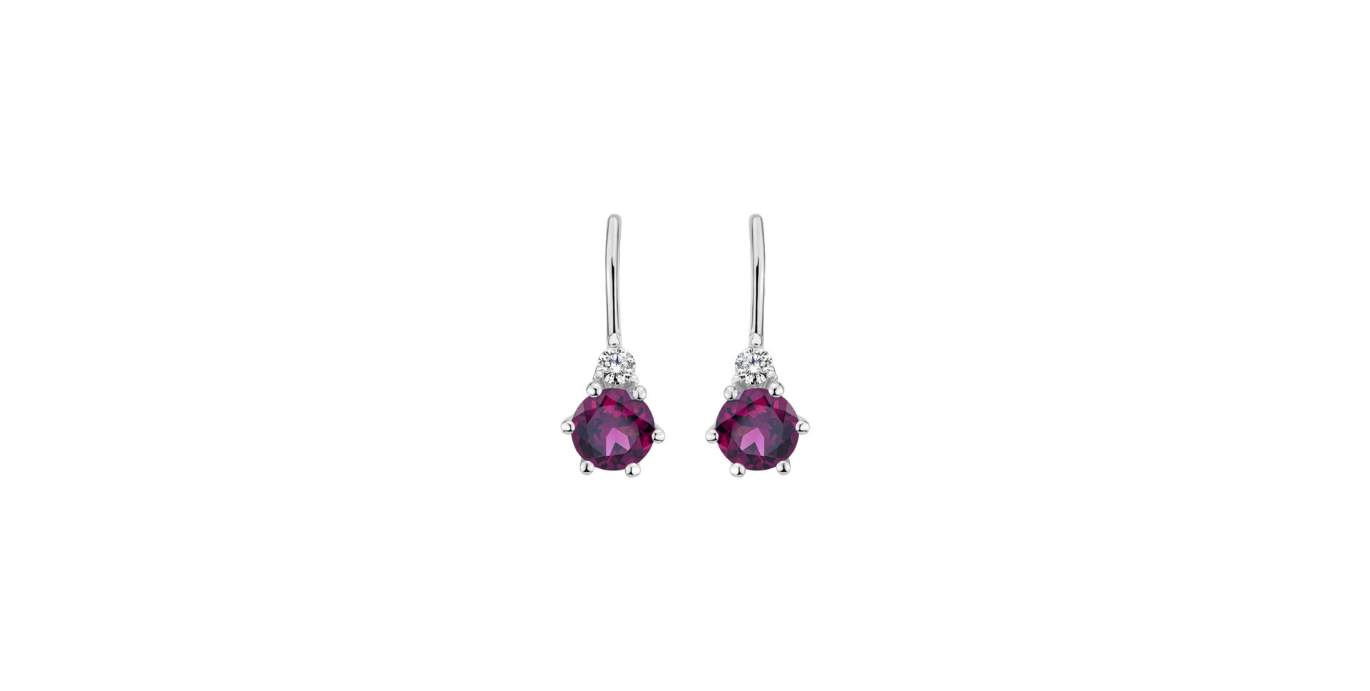 Diamond earrings with Rhodolite Lux