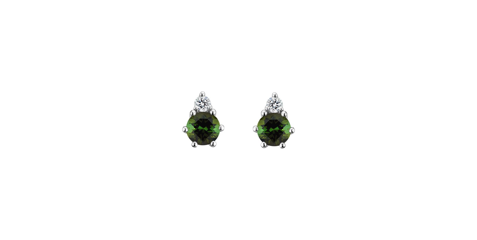 Diamond earrings with Tourmaline Lux