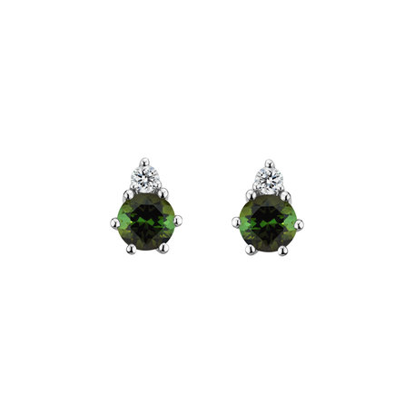 Diamond earrings with Tourmaline Lux