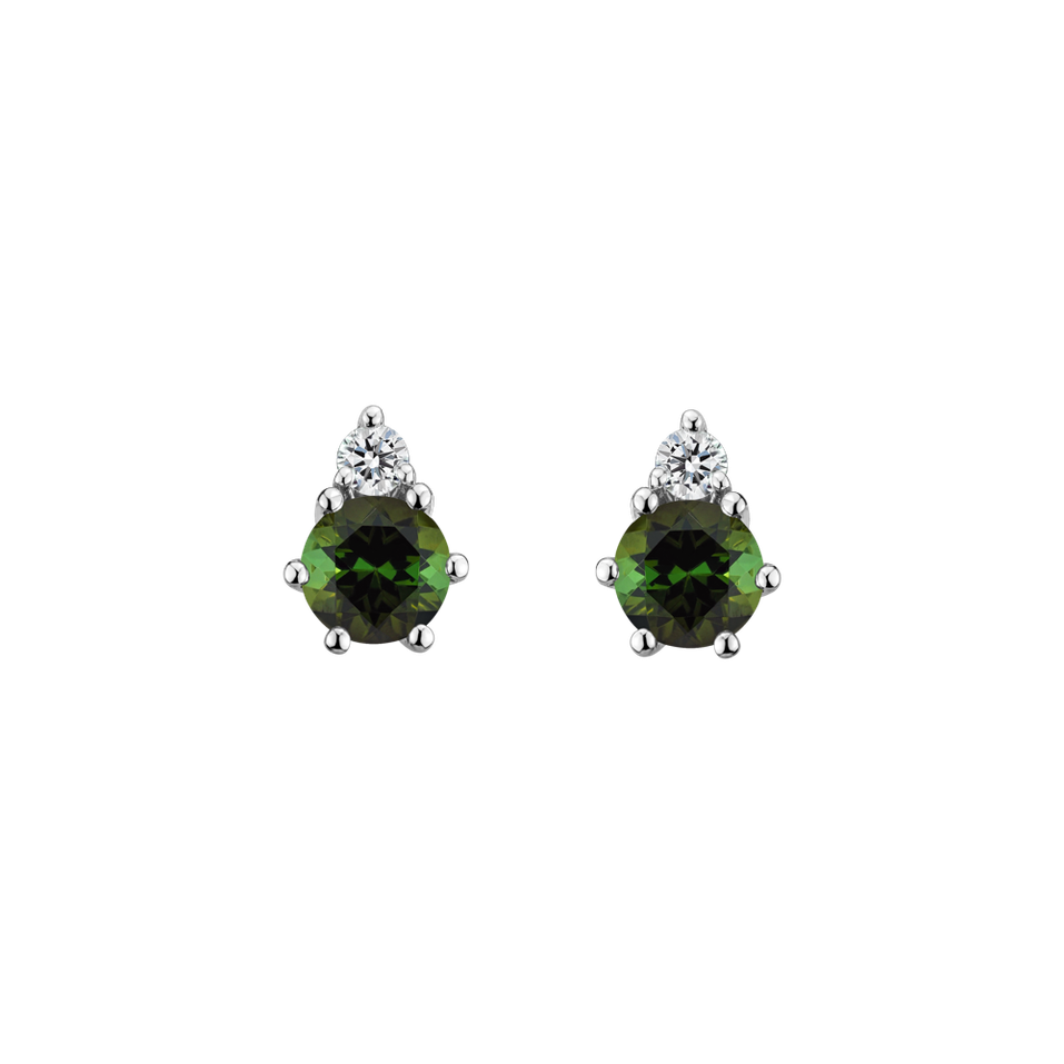 Diamond earrings with Tourmaline Lux