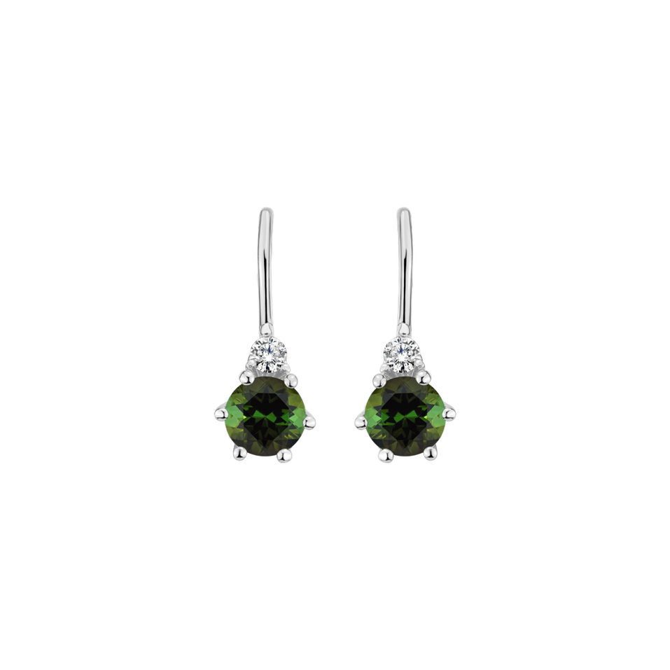 Diamond earrings with Tourmaline Lux