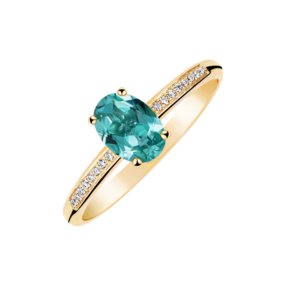 Diamond ring with Apatite Pauliene