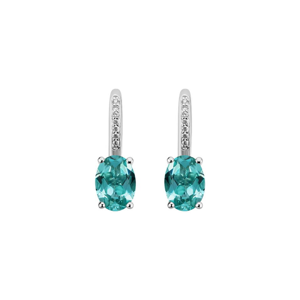 Diamond earrings with Apatite Lucrezia