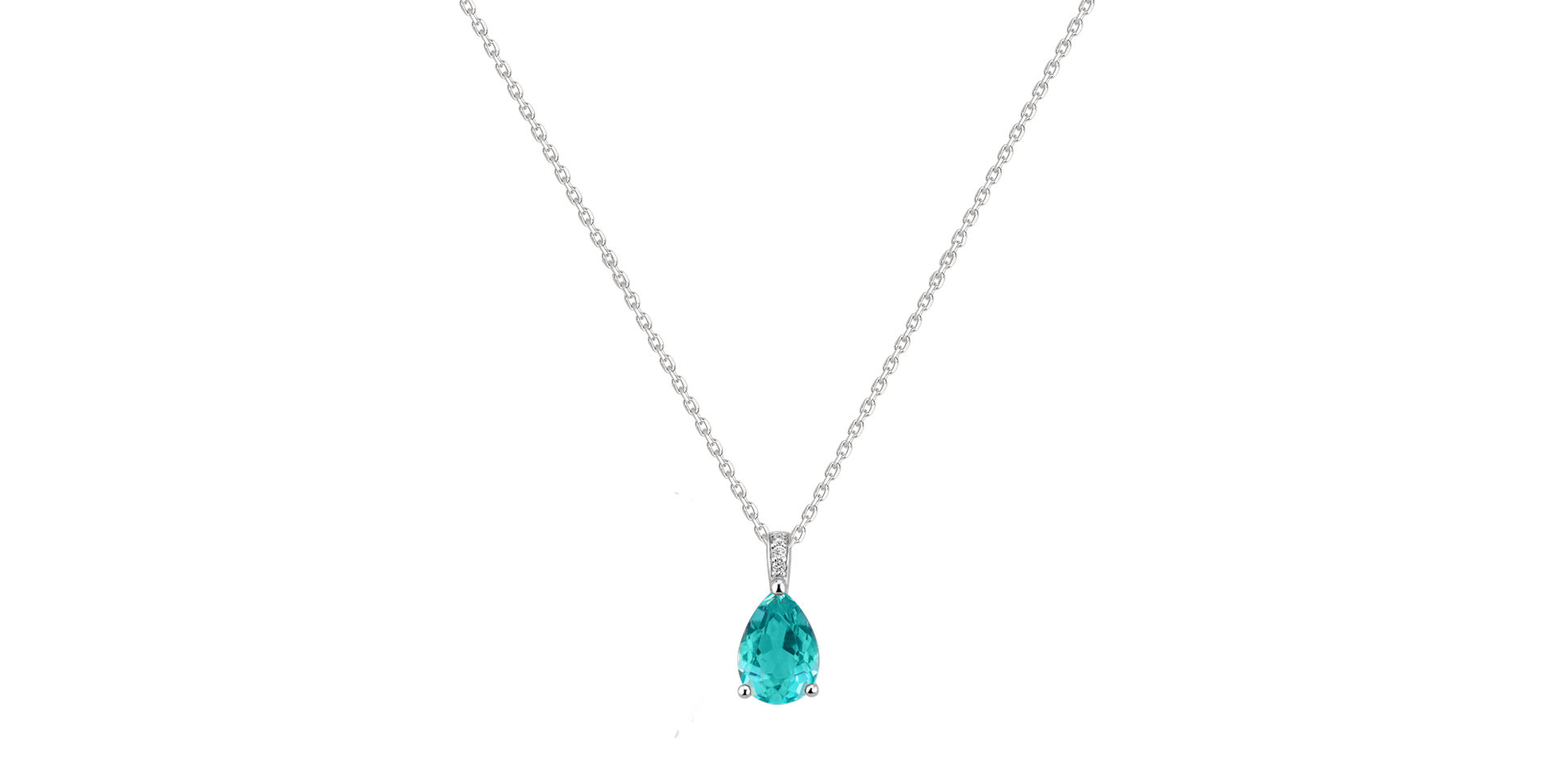 Diamond necklace with Apatit Tearfall