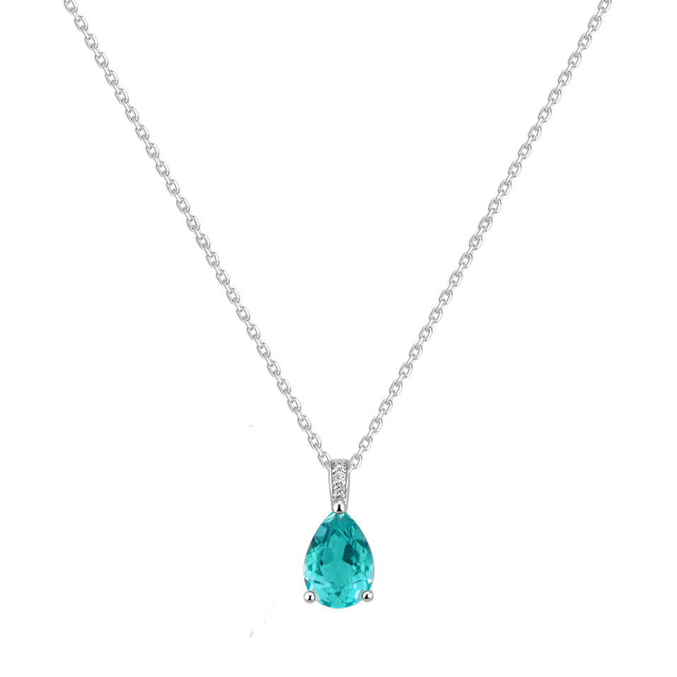 Diamond necklace with Apatit Tearfall