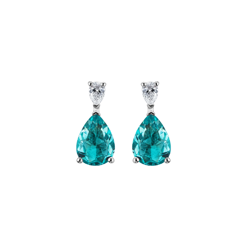 Diamond earrings with Apatite Whispers of Avalon