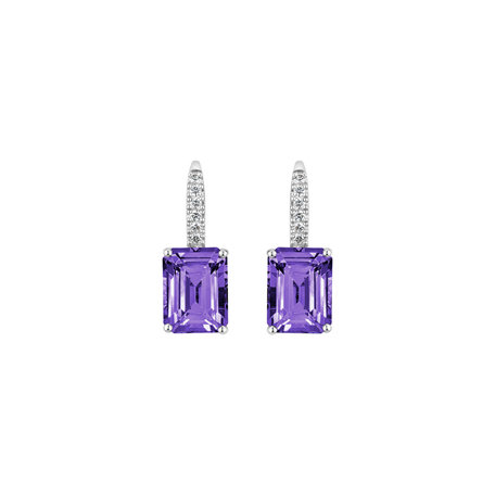 Diamond earrings with Amethyst Carlotta