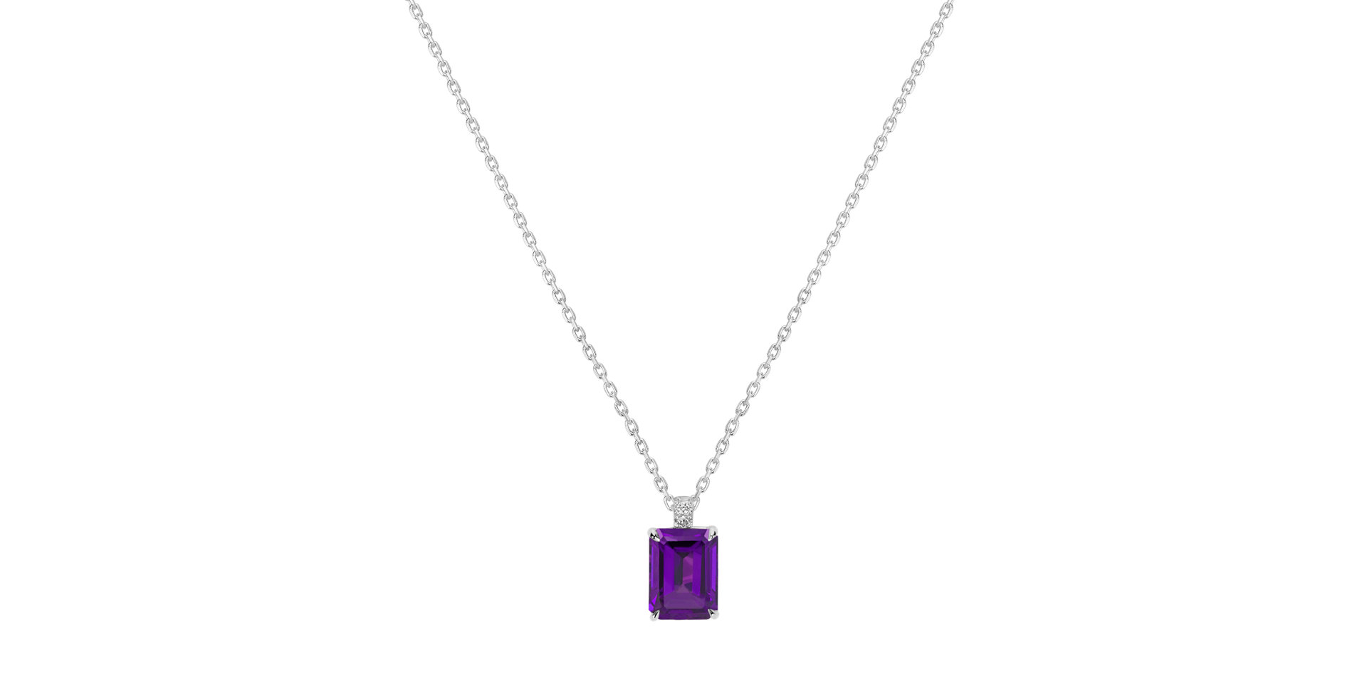 Diamond necklace with Amethyst Carlotta