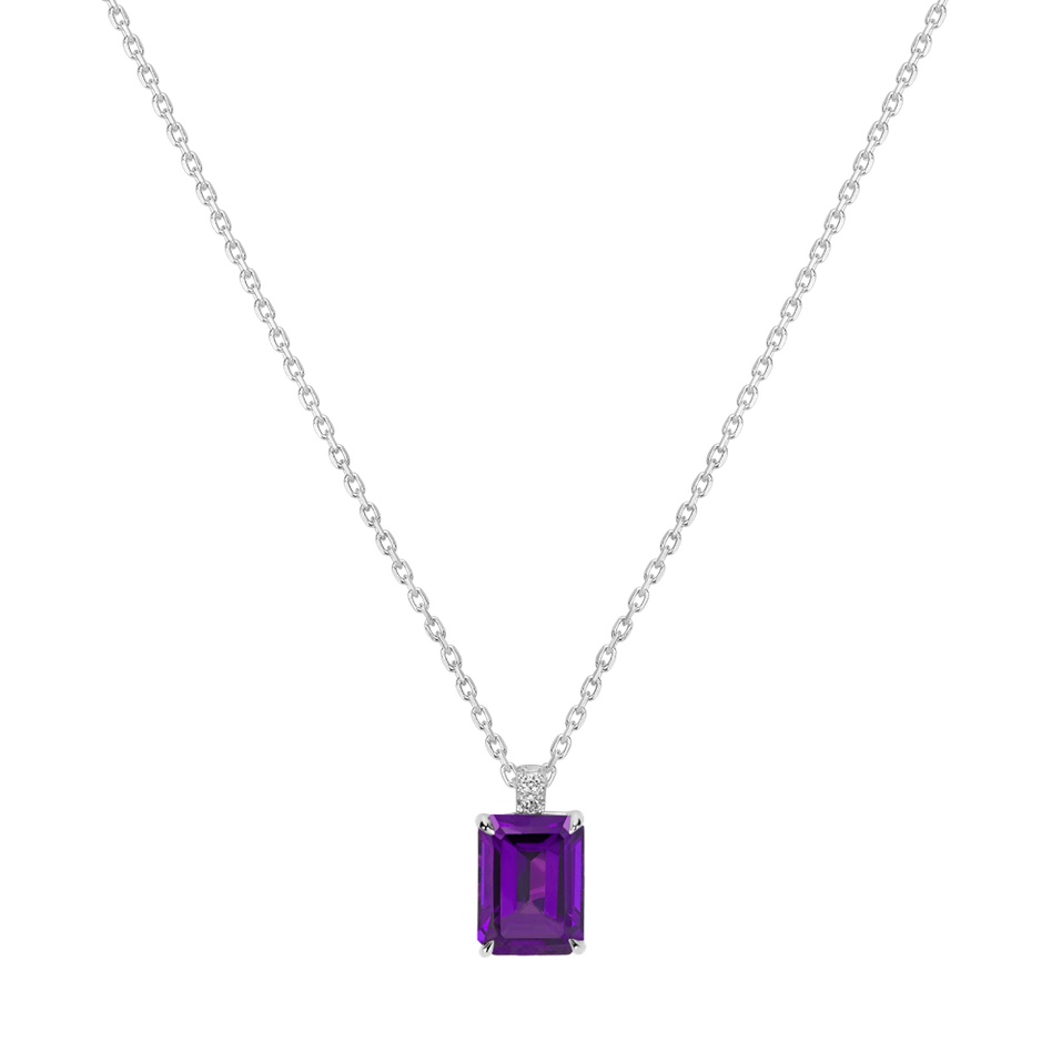 Diamond necklace with Amethyst Carlotta