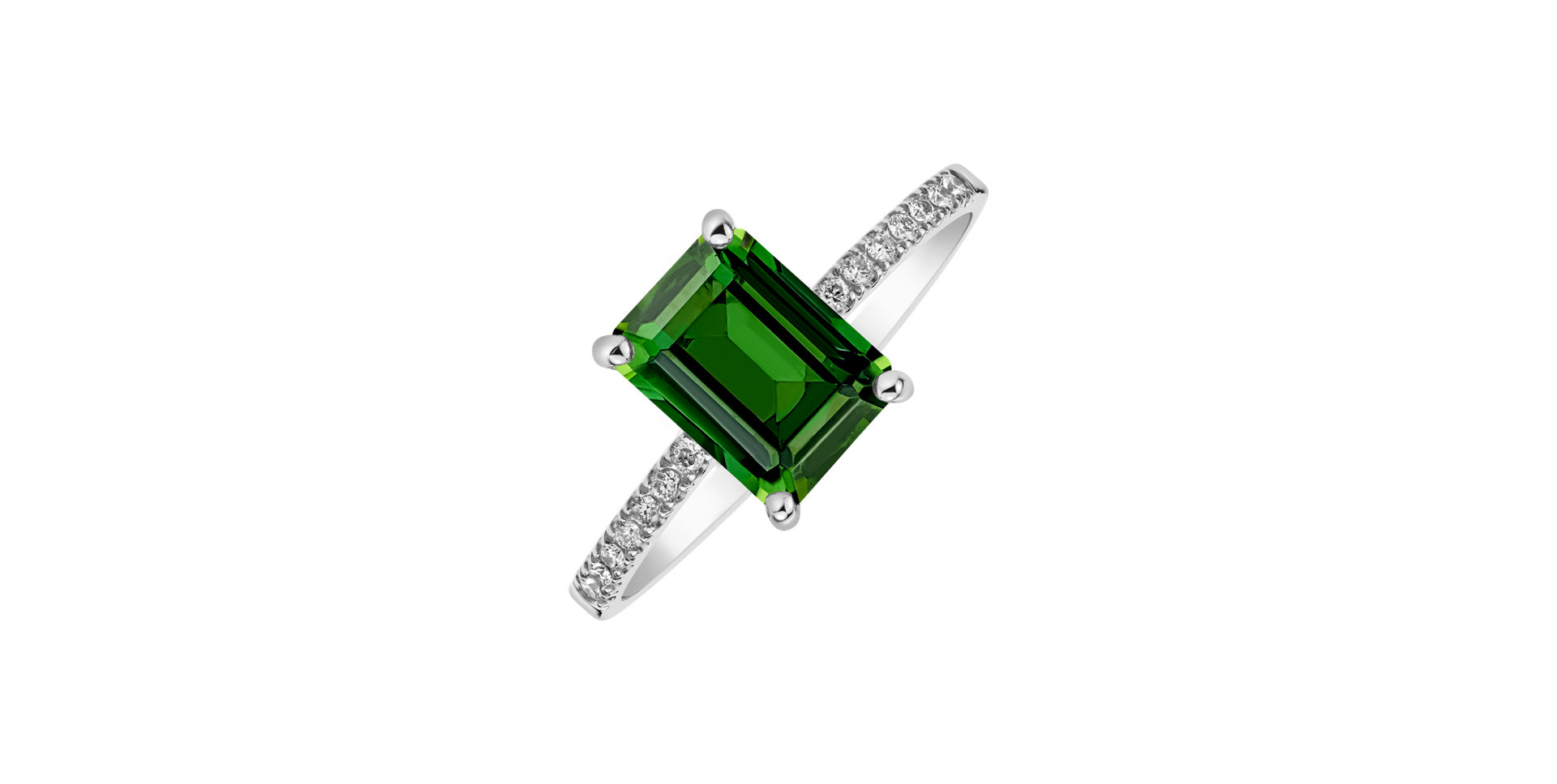 Diamond ring with Tourmaline Carlotta