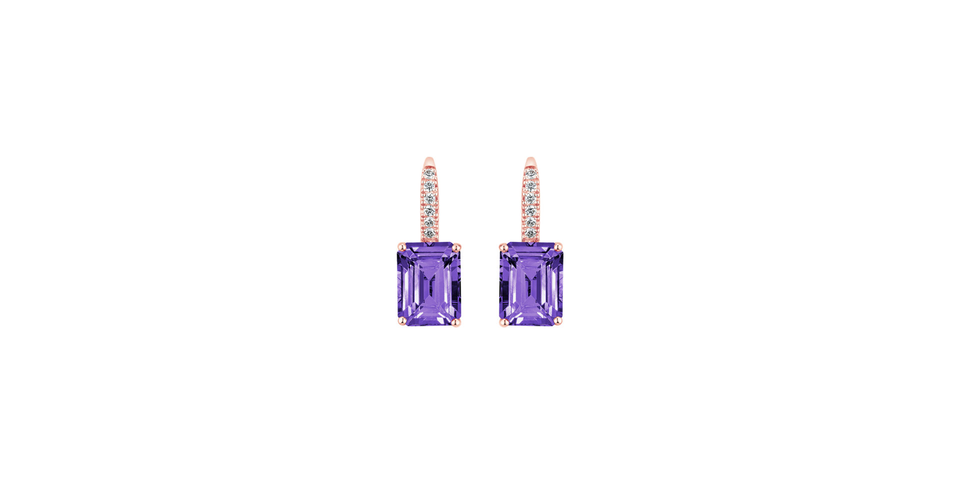 Diamond earrings with Amethyst Carlotta