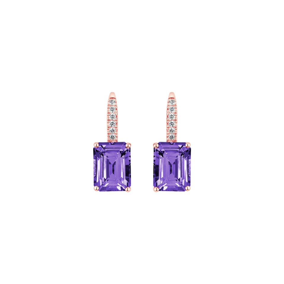 Diamond earrings with Amethyst Carlotta