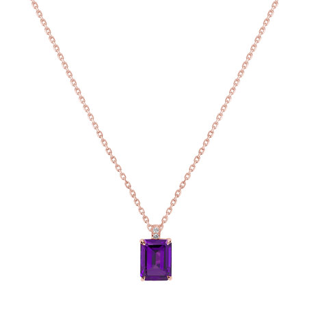 Diamond necklace with Amethyst Carlotta