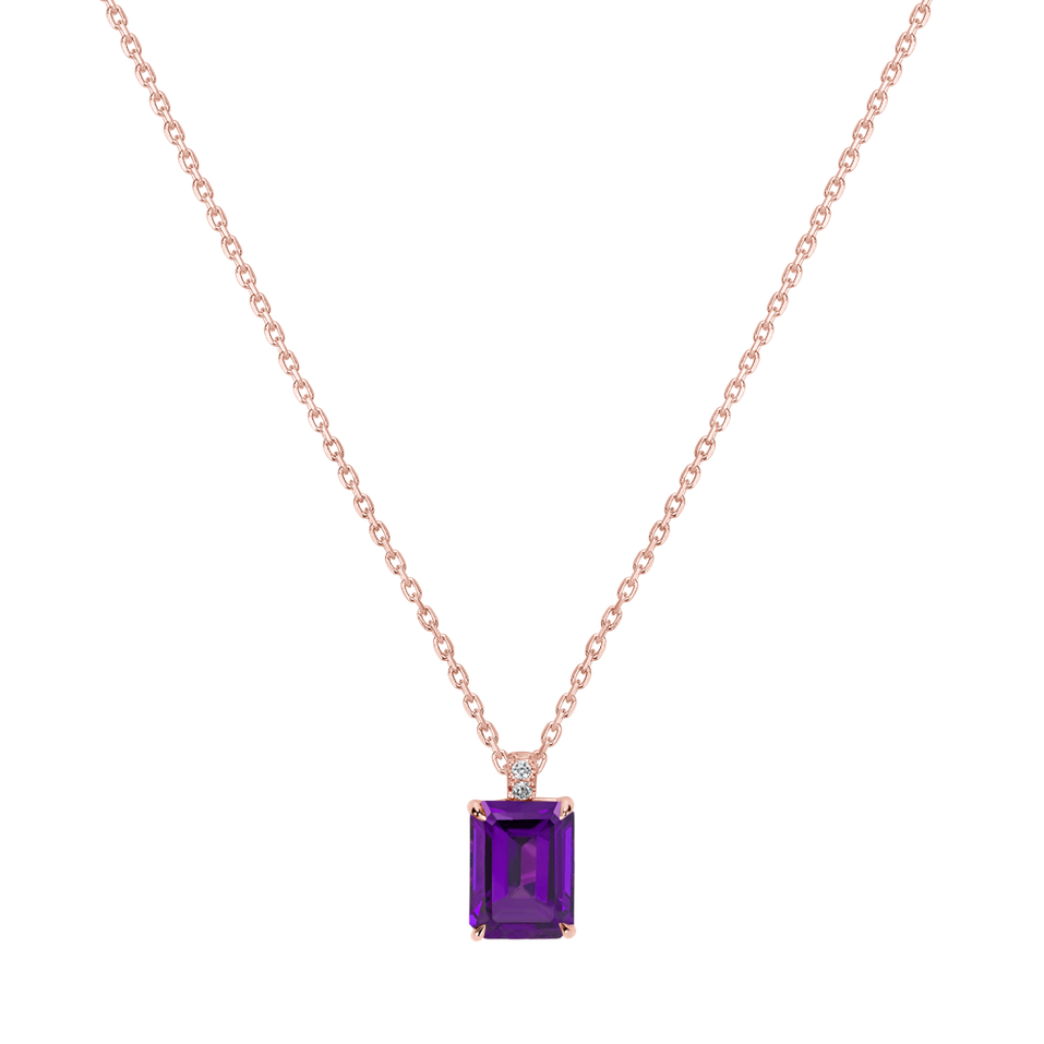 Diamond necklace with Amethyst Carlotta