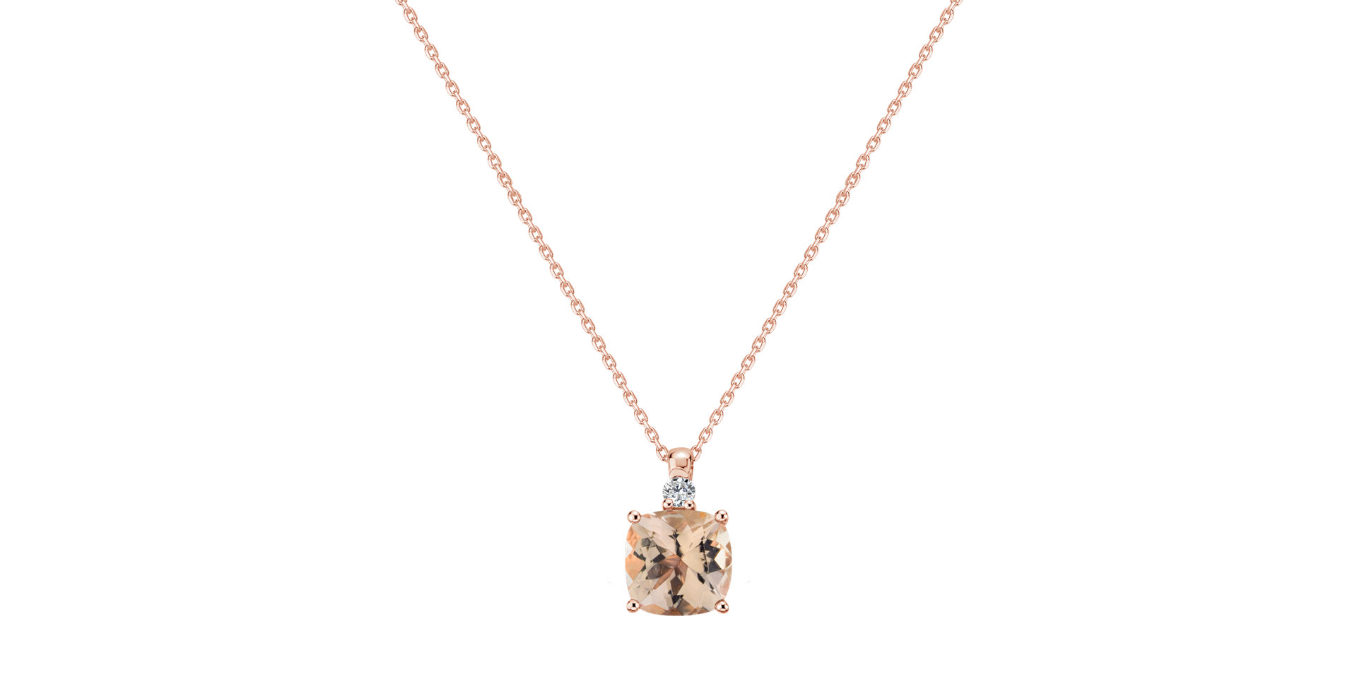 Diamond necklace with Morganite The Duchess