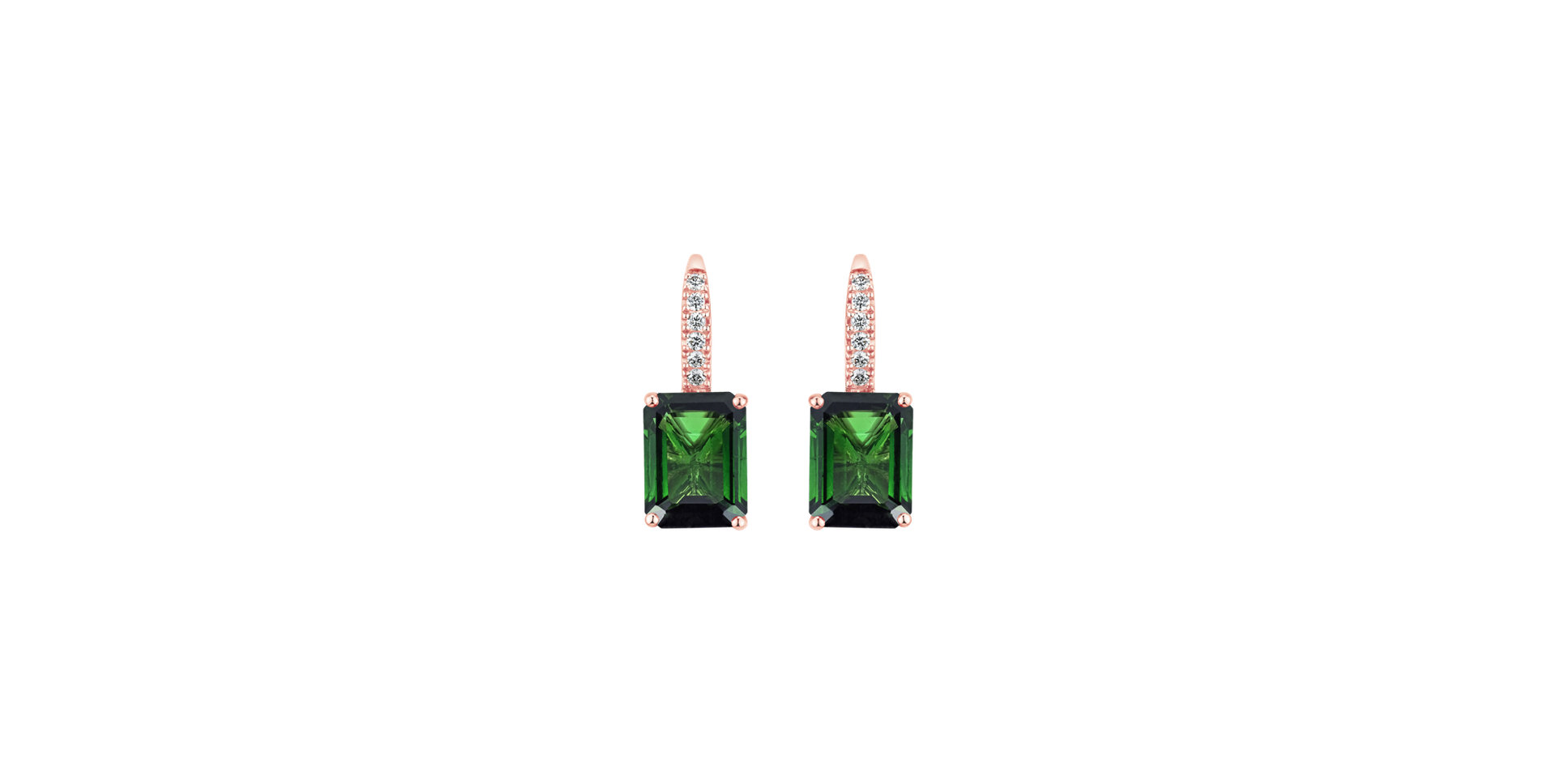 Diamond earrings with Tourmaline Carlotta