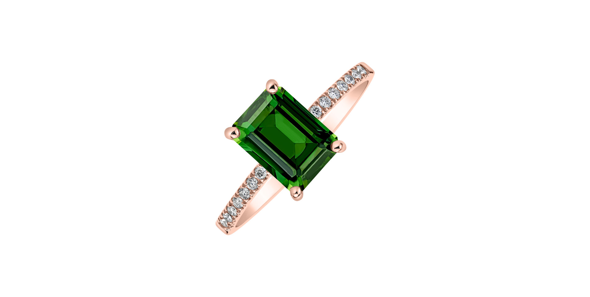 Diamond ring with Tourmaline Carlotta