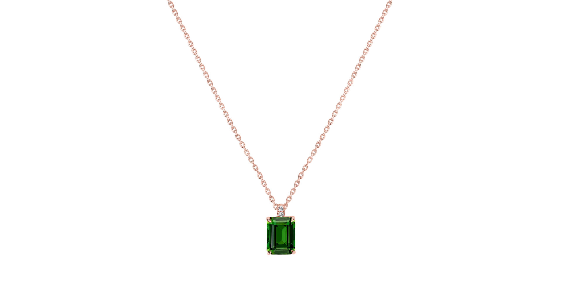 Diamond necklace with Tourmaline Carlotta