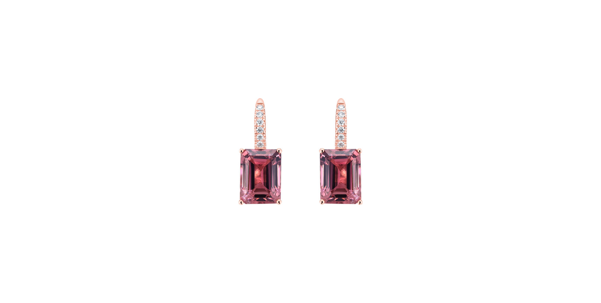 Diamond earrings with Tourmaline Carlotta