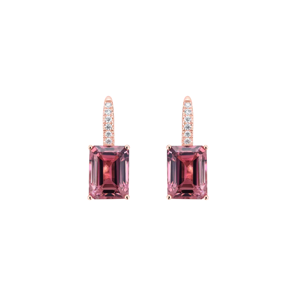 Diamond earrings with Tourmaline Carlotta