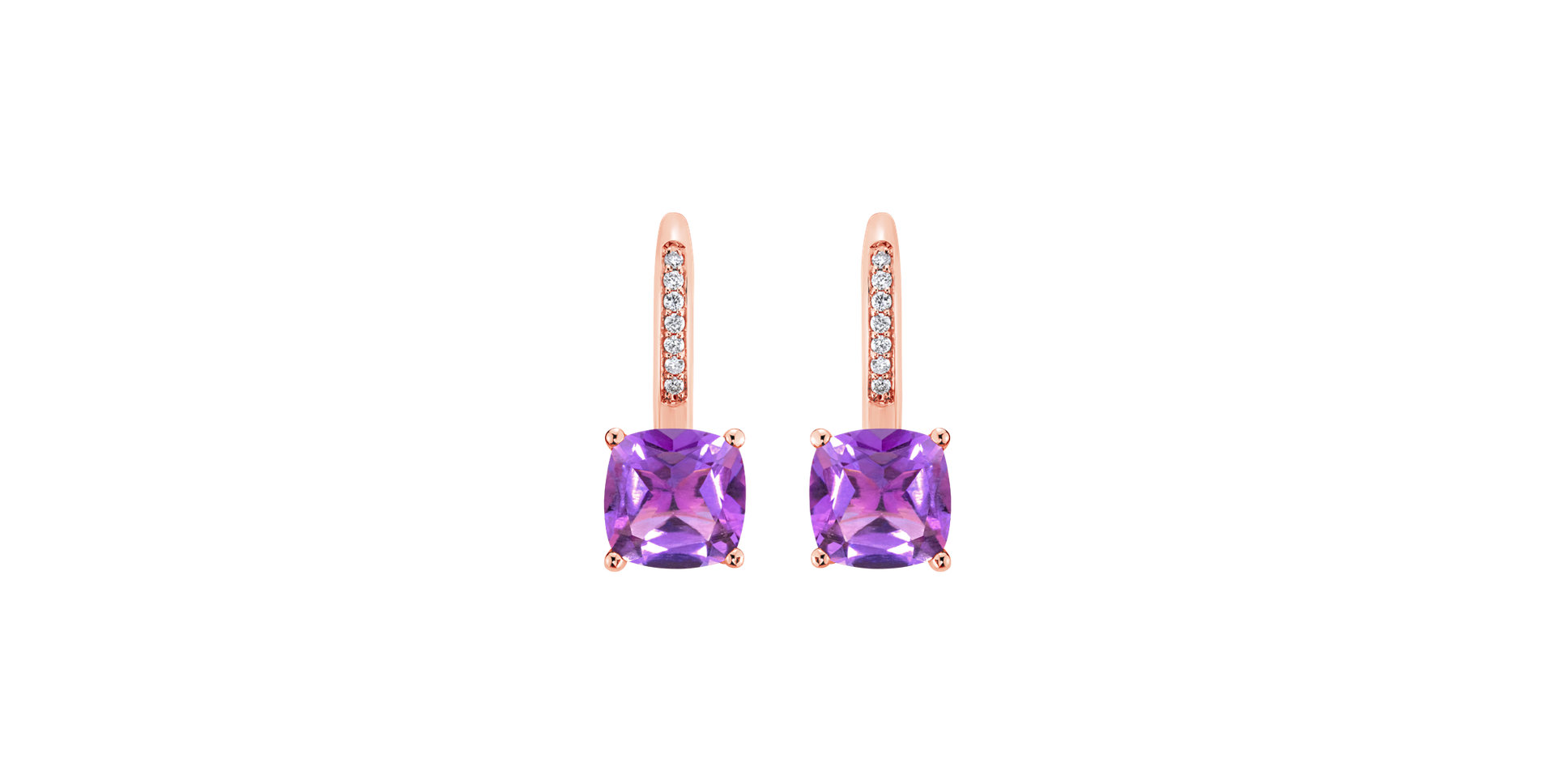 Diamond earrings with Amethyst Calliope