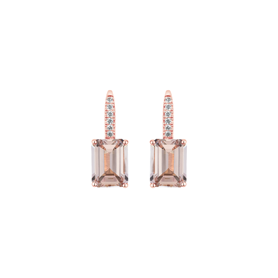 Diamond earrings with Morganite Carlotta