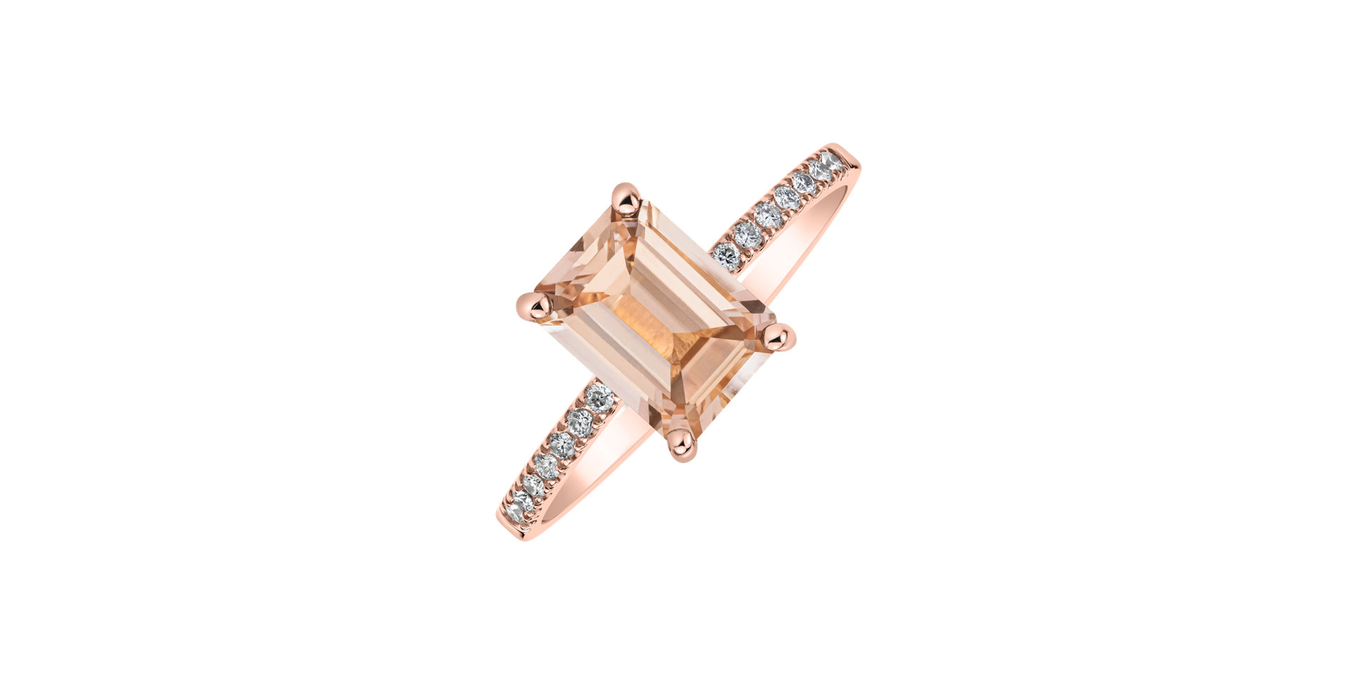 Diamond ring with Morganite Carlotta