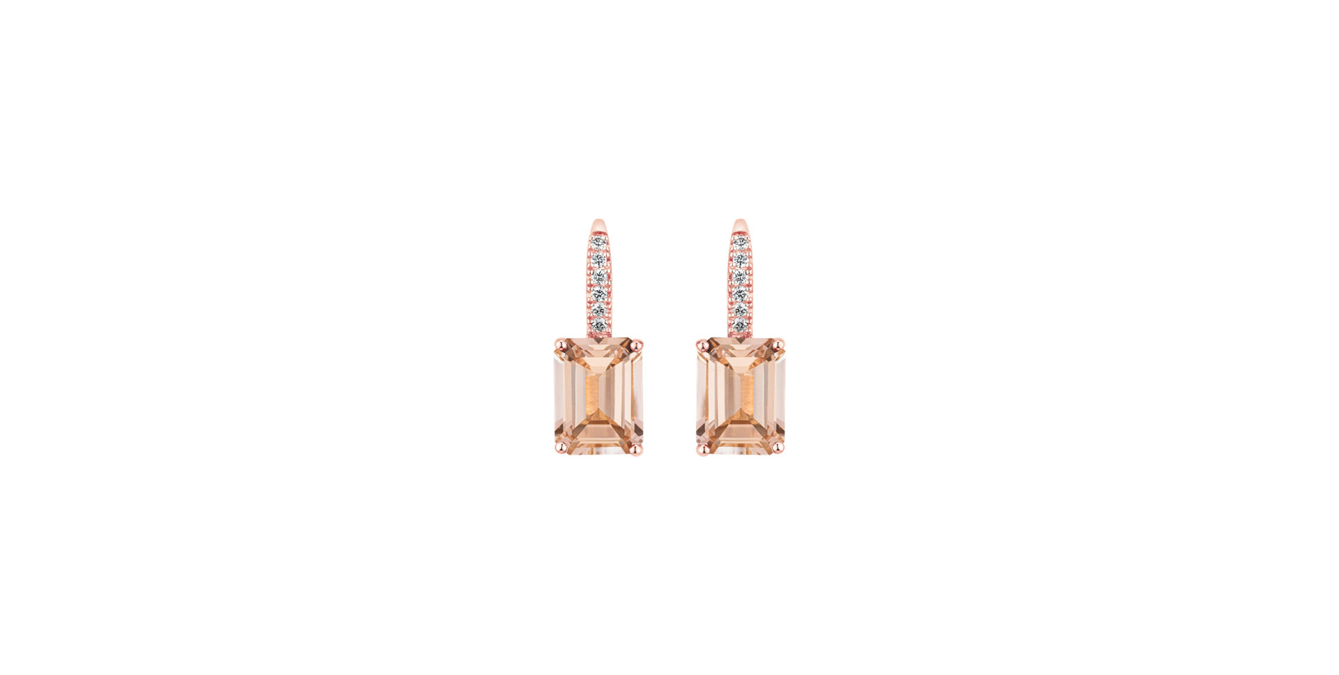 Diamond earrings with Morganite Carlotta