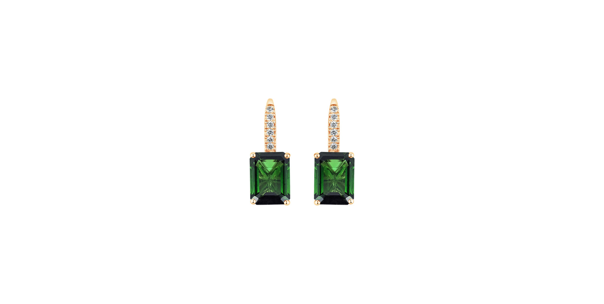 Diamond earrings with Tourmaline Carlotta