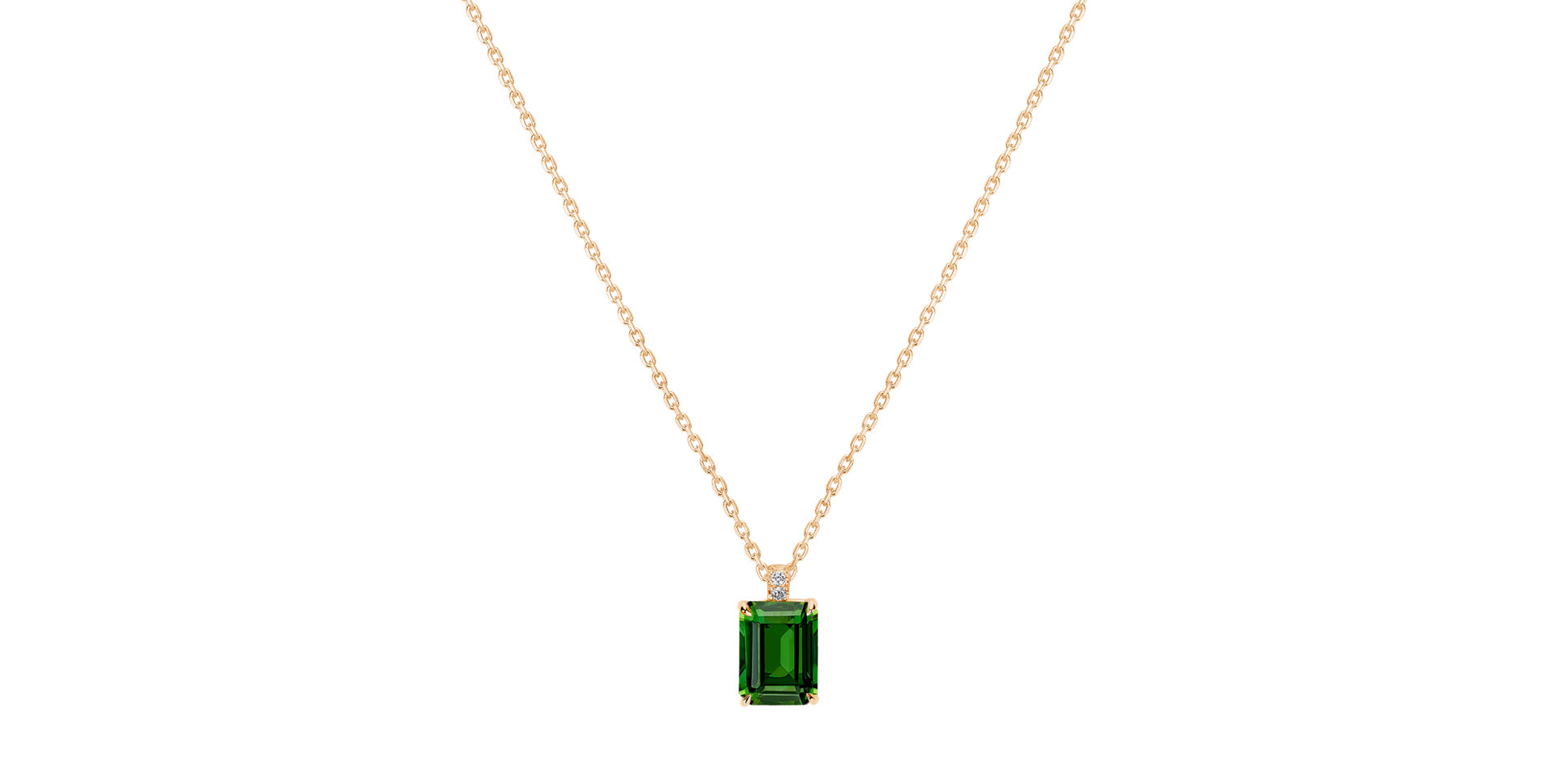 Diamond necklace with Tourmaline Carlotta